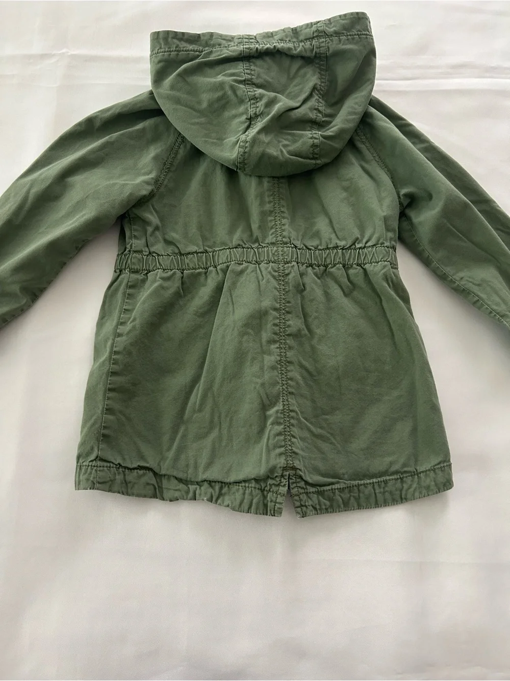 Set of 2 girls jackets, size 5T pink full zip fleece & green hooded lined jacket